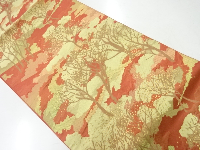 リサイクル　本場筑前博多樹木模様織出し名古屋帯